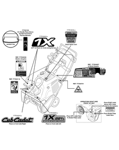 Label Map 221lhp Diagram and Parts List for 1X221LHP (31AM2T6D709-31AM2T6D710-31AM2T6D713-31AM2T6D756)(2014) Cub Cadet Snow Blower